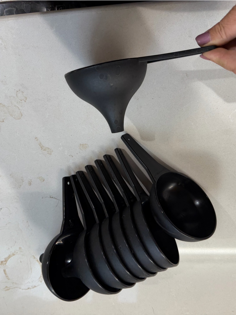 Tupperware Black Funnel Set of 9. New.